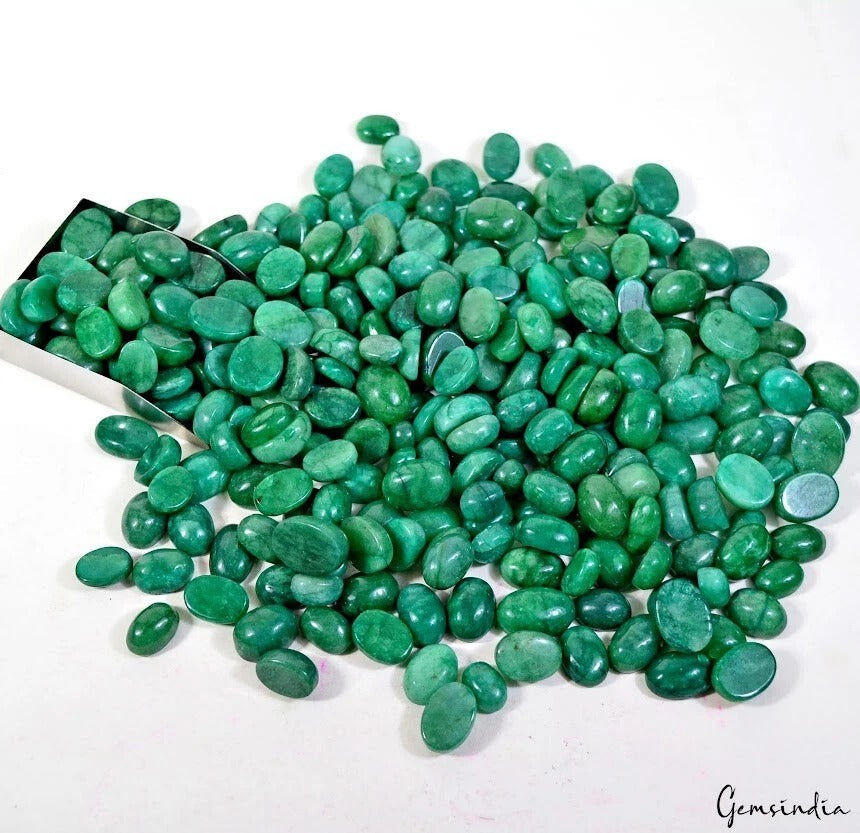 3600 Ct/294 Pcs Natural Emerald Oval Shape Cabochon Wholesale Loose Gemstones