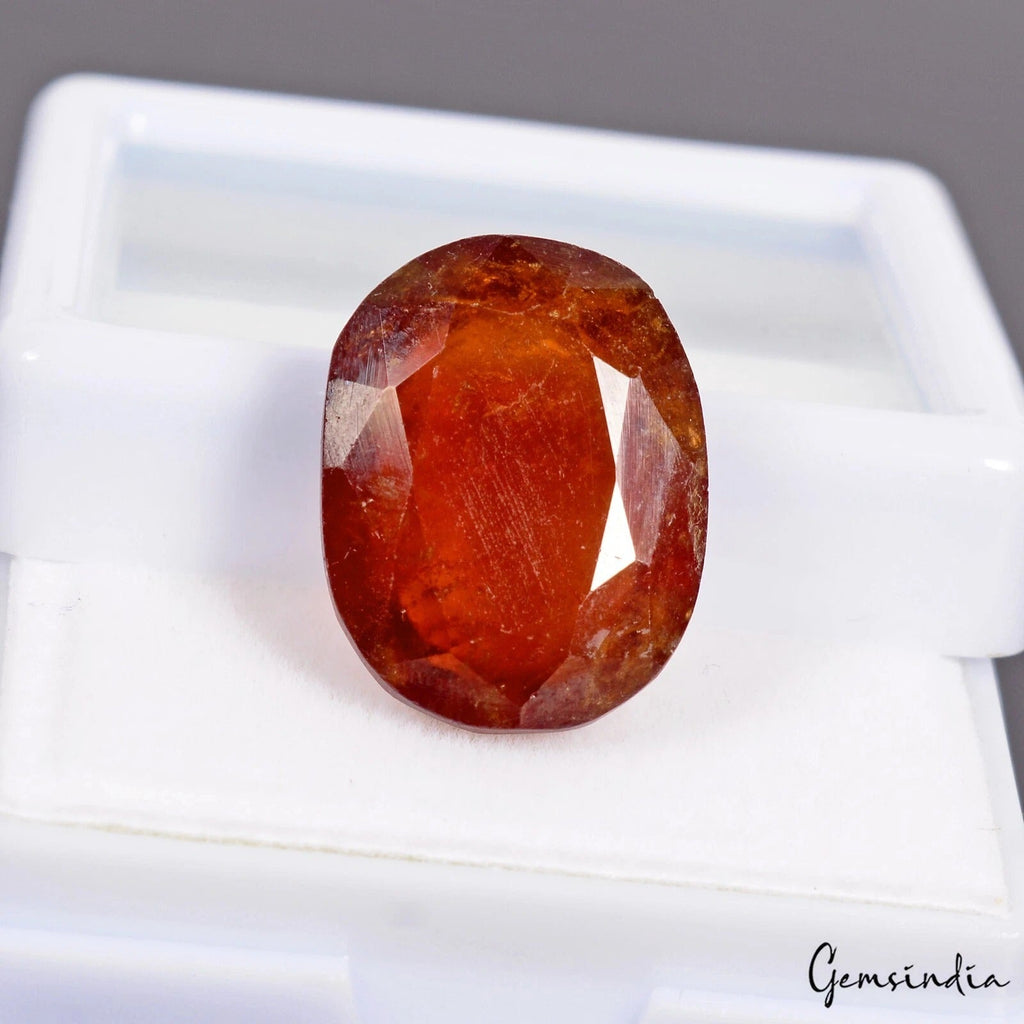 22.60 Cts Certified Natural Hessonite Garnet Oval Cut Loose Untreated Gemstone