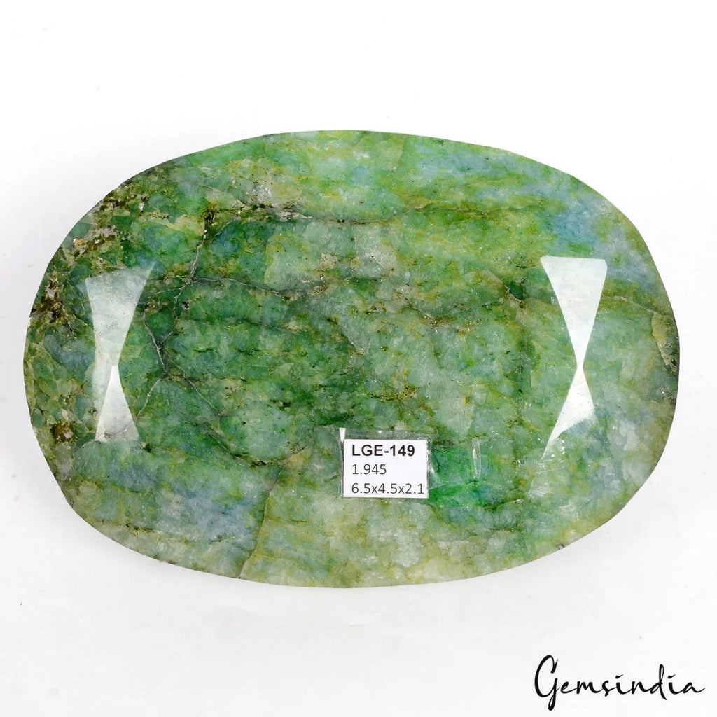 1.9Kilo Natural Brazilian Green Emerald Oval Faceted Museum Size Earth mined Gem