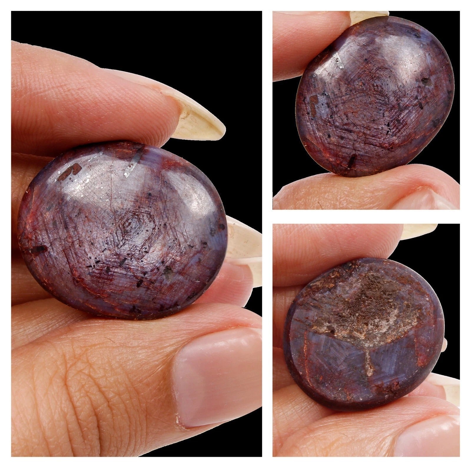 51.50 Cts Unheated Natural Star Ruby Oval Cabochon Ring Size Loose Gemstone