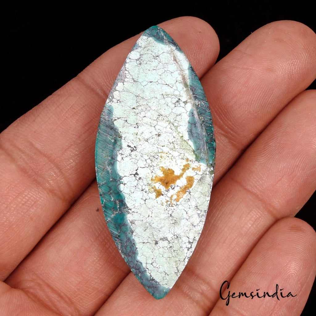 Natural White Blue Turquoise Marquise Cabochon Loose Jewelry Gemstone 64.10 Ct