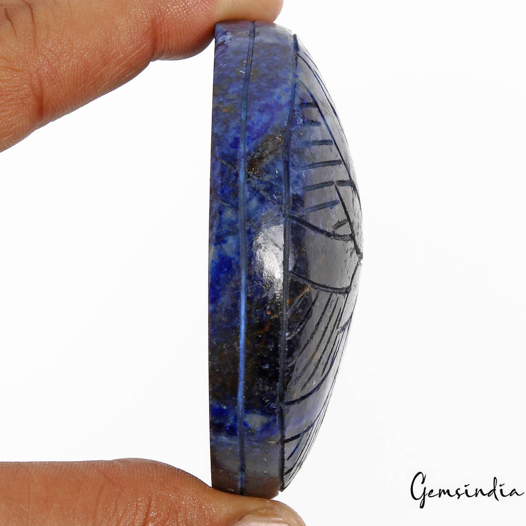 1040 Cts Natural Blue Lapis Lazuli Round Cut Carving Earth Mined Loose Huge Gem