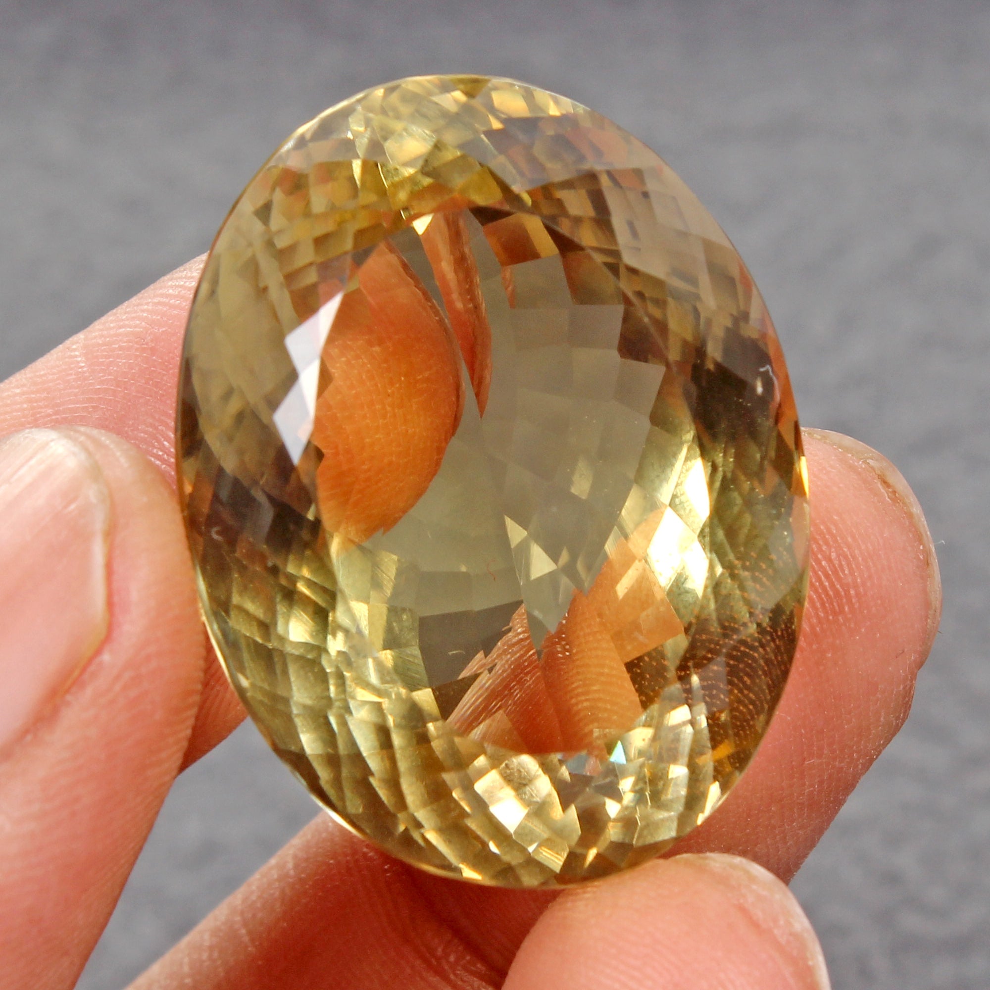 100.40 Cts Natural Untreated Brazilian Yellow Citrine Oval Faceted Cut Loose Gem