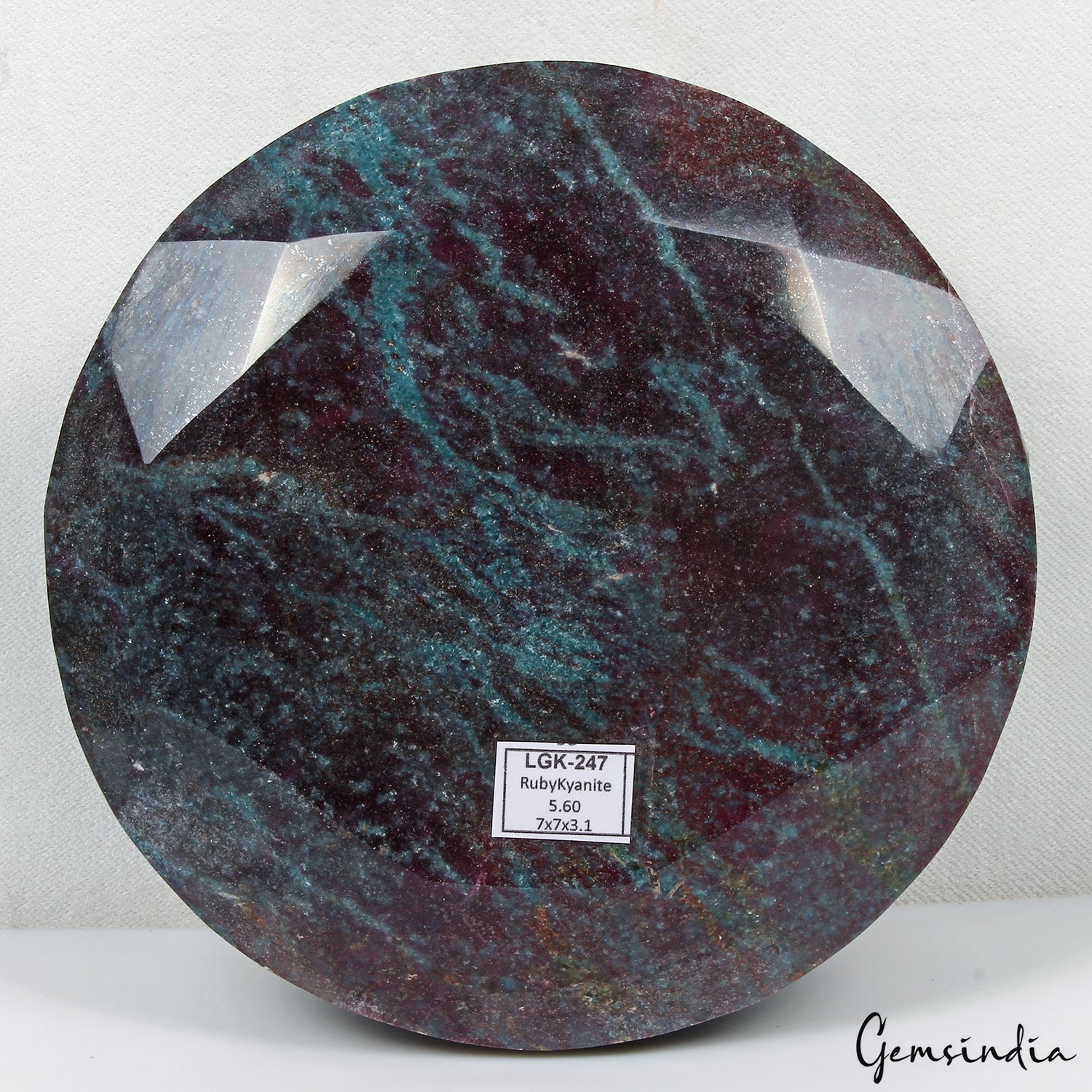 5.6 Kg 100% Natural Ruby Kyanite Round Cut Untreated Large Size Gemstone W Stand