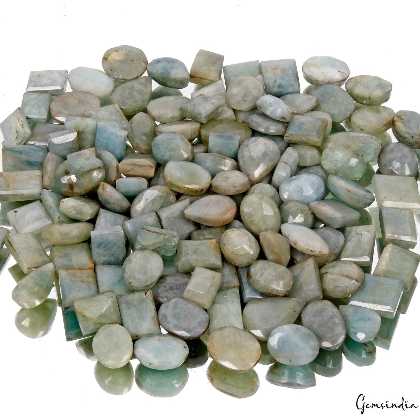 Green Beryl Lot, Loose Gemstone, Untreated — 120 Pieces, 12mm to 24mm, 1800 Ct, Brazil