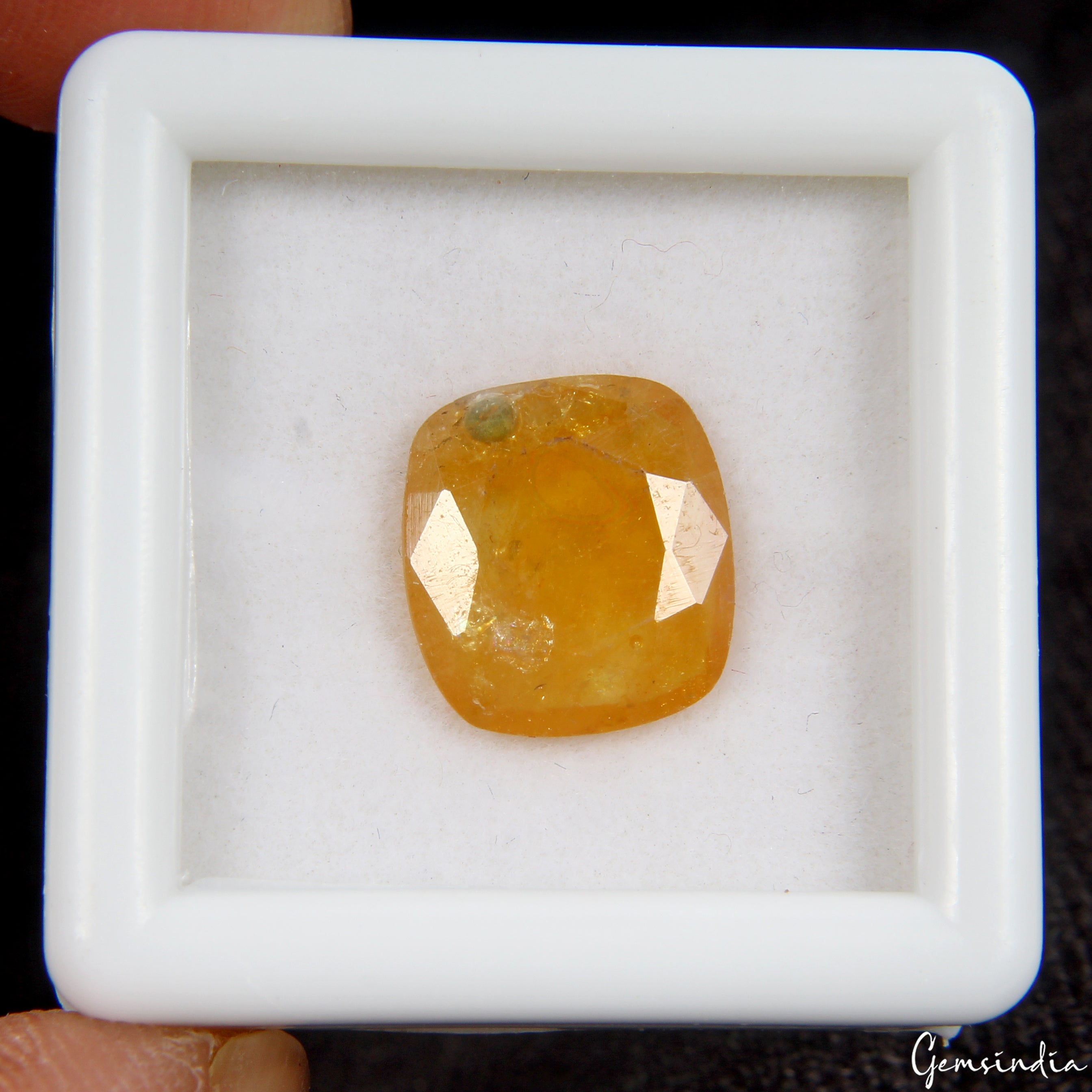 AAA 4.00 Ct Natural Yellow Sapphire Cushion Faceted Cut Certified Loose Gemstone
