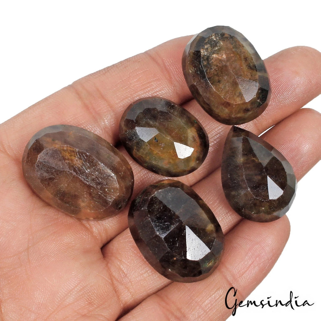 Sapphire Lot, Loose Gemstone, Untreated, Brown — 5 Pieces, 23mm to 29mm, 340 Ct
