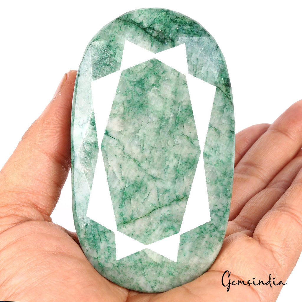 1480 Cts Natural Brazilian Green Emerald Oval Faceted Earth Mined Loose Huge Gem