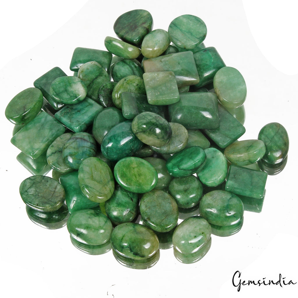580 Cts./52 Pcs Natural Brazilian Green Emerald Mix Cab Loose Wholesale Gems Lot