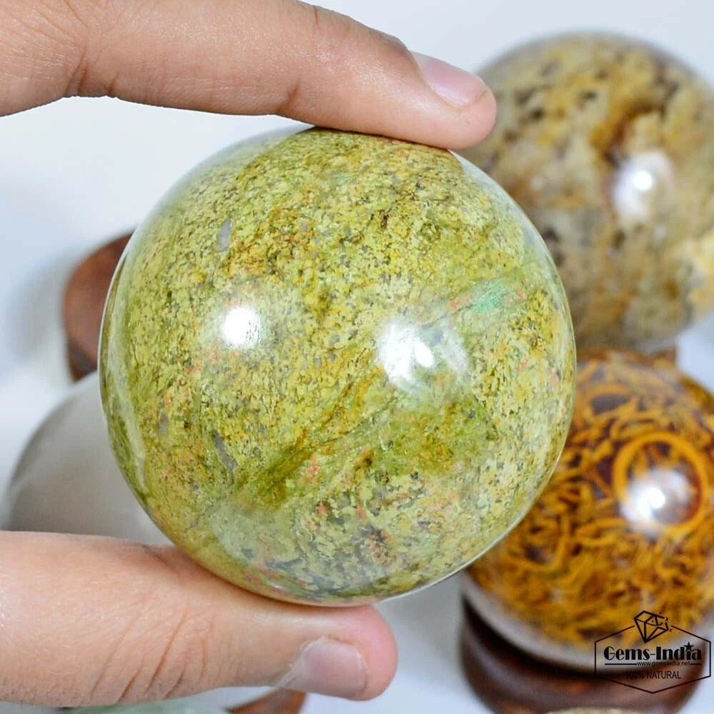 Multi-Gemstone Sphere, Untreated — 12 Pieces, 45mm to 51mm, 2.02 Kg (10130 Ct)