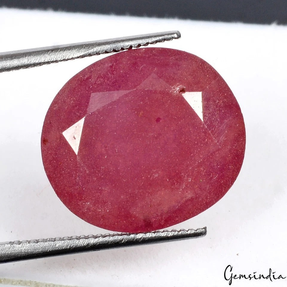 Certified 12.60 Ct Natural Untreated Red Ruby Oval Faceted Gems From Mozambique