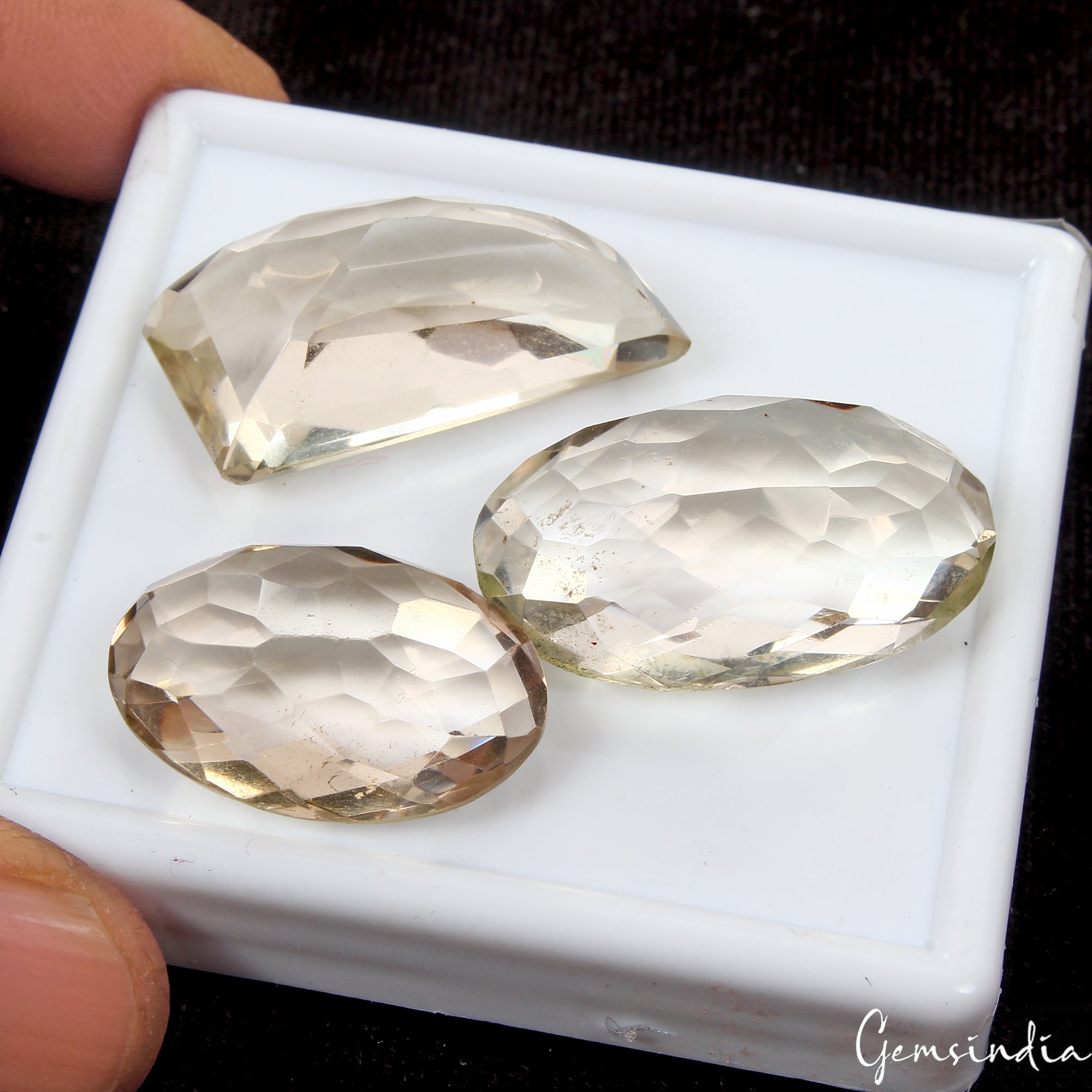 3 Pcs Natural Smoky Quartz 25-31mm Mix Cut Loose Untreated Gemstones 122.60 Cts