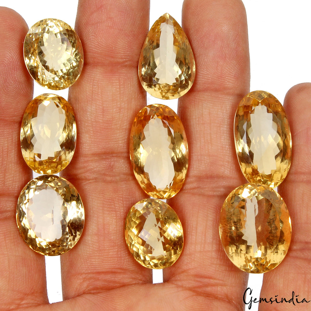 146.40 Ct VVS Natural Flawless Citrine Oval & Pear Cut Loose Untreated Gemstones