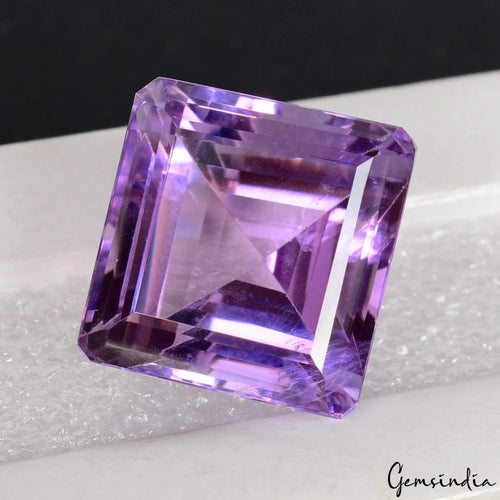 Amethyst Loose Gemstone, Emerald Faceted Cut, Untreated — 17x16x14mm, 31.00 Ct