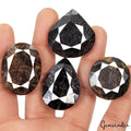 600 Ct/4 Pcs Natural Untreated Black Sapphire Mix Cut Faceted Loose Gems Lot