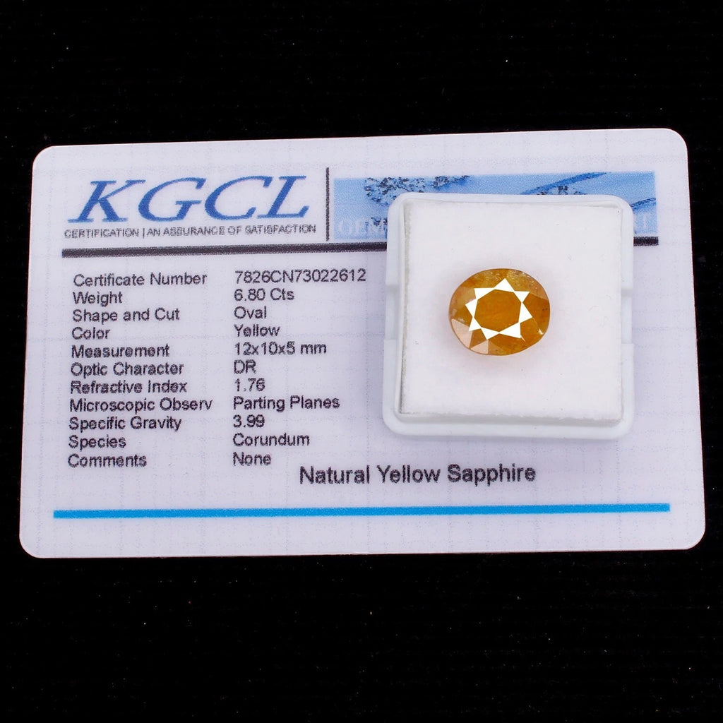 Sapphire Loose Gemstone, Untreated, Yellow — 12x10x5 mm, 6.80 Ct, Sri Lanka