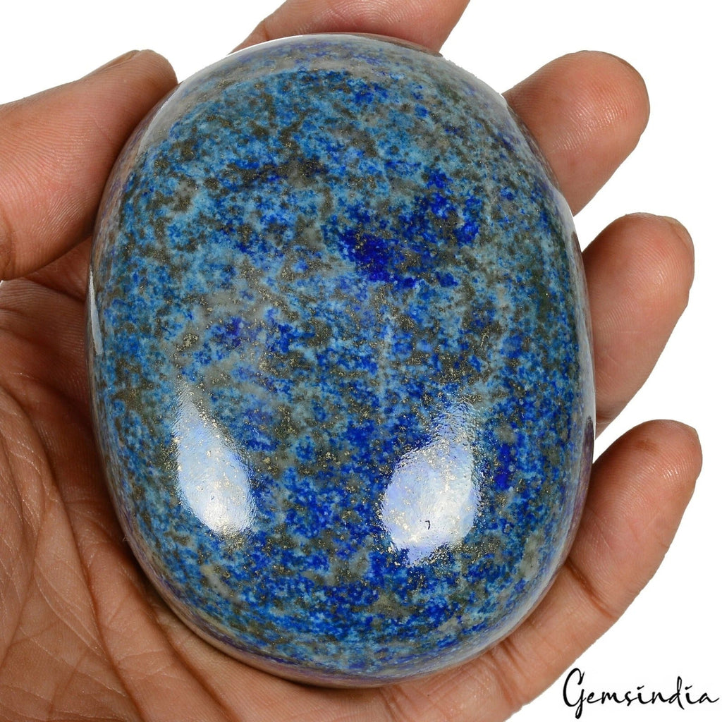 Huge 2000 Cts Natural Blue Lapis Lazuli Gold Pyrite Oval Cabochon Loose Gemstone