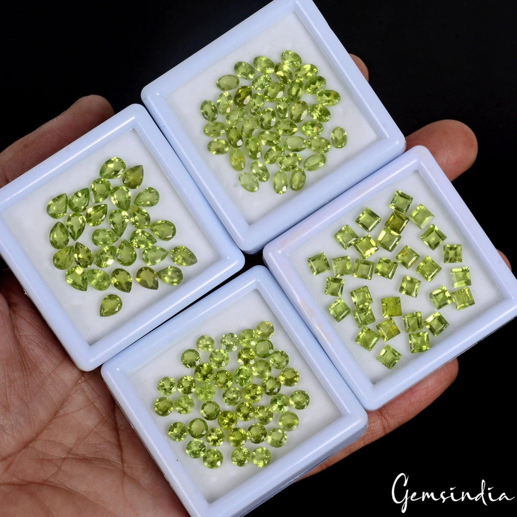 80 Ct/135 Pcs Natural Untreated Green Peridot Assorted Cut 4Lot Gems For Jewelry