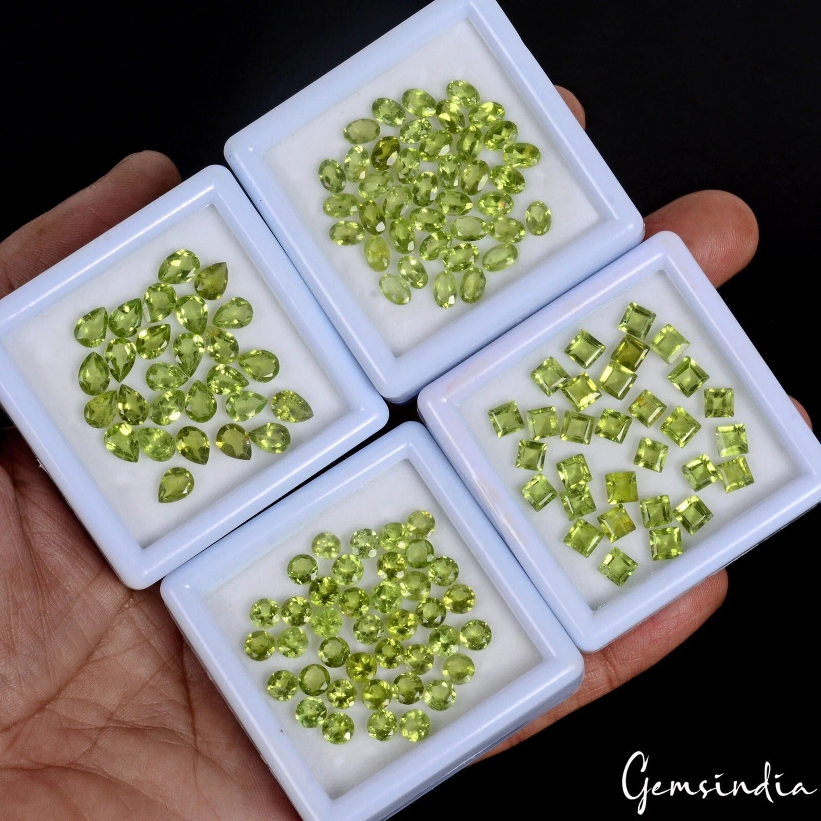 80 Ct/135 Pcs Natural Untreated Green Peridot Assorted Cut 4Lot Gems For Jewelry