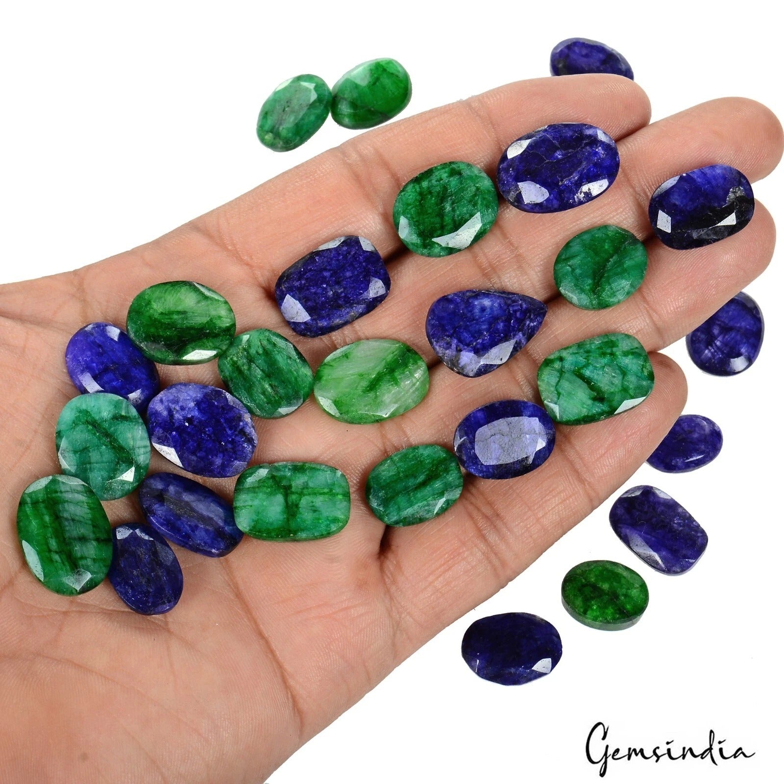 280 Cts/27 Pcs Natural Blue Beryl Green Emerald Oval Cut Gems Lot For Jewelry