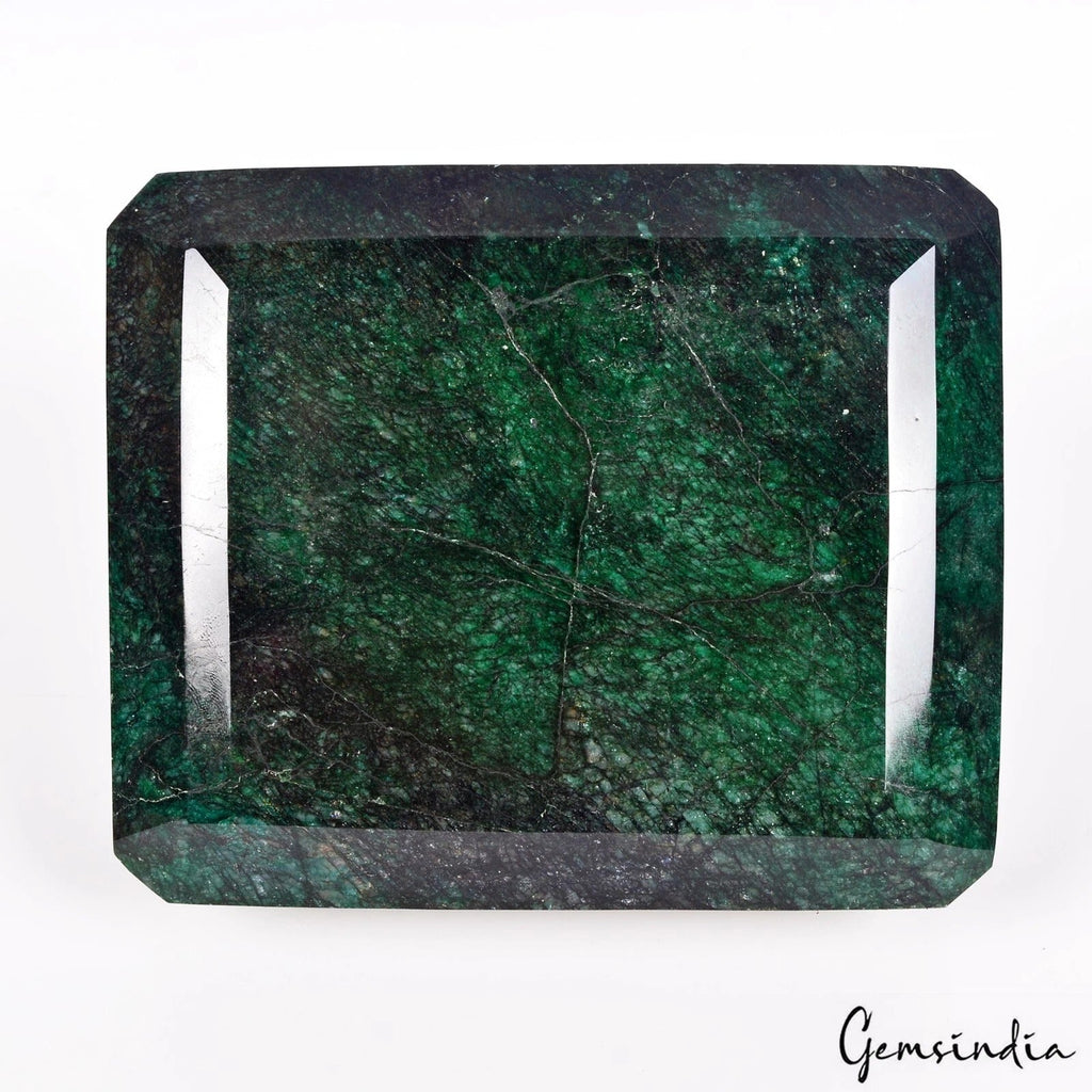 3.7 kilo Natural Emerald Museum Huge Size Octagon Cut Certified Large Gemstone