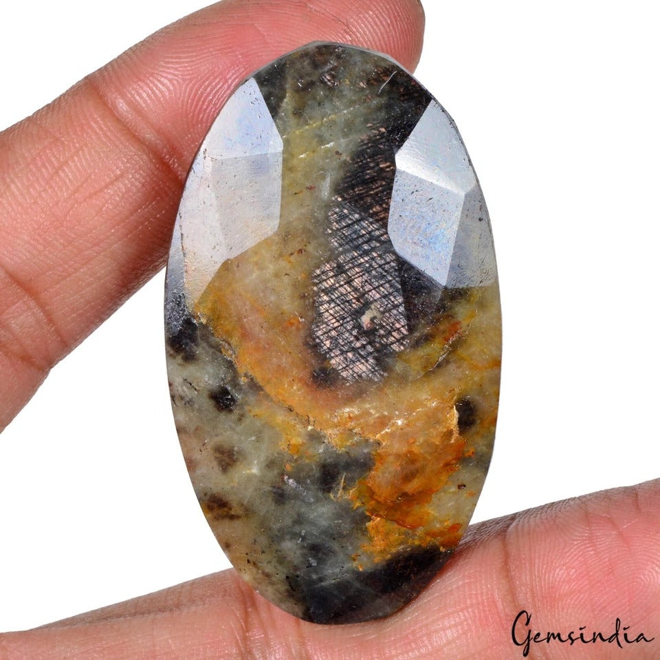 Certified 268.10Ct Natural Untreated Bi-color Sapphire Oval Cut Faceted Gemstone
