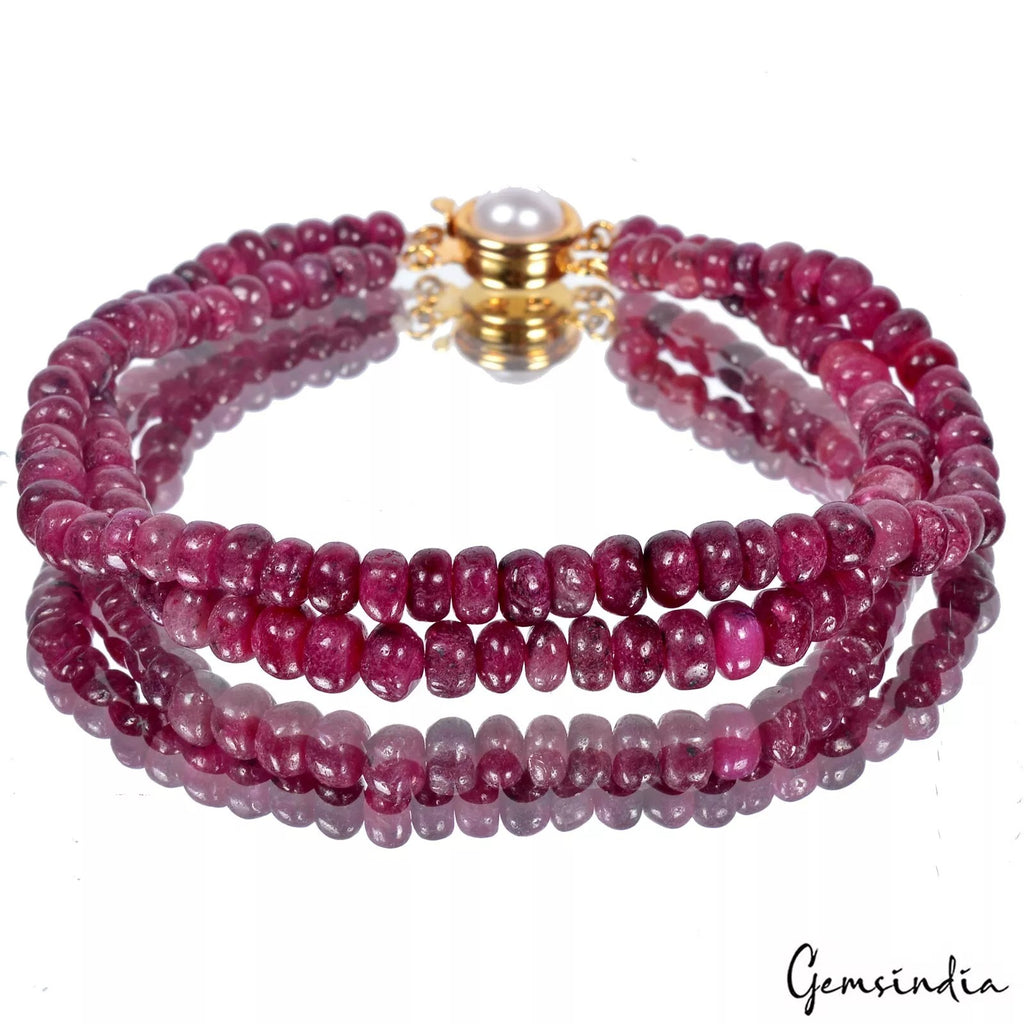 Ruby Bracelet, Color Enhanced — 8 Inch, 130 Ct