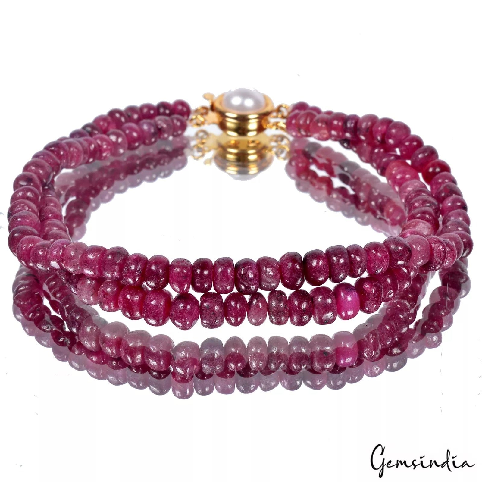 Ruby Bracelet, Color Enhanced — 8 Inch, 130 Ct