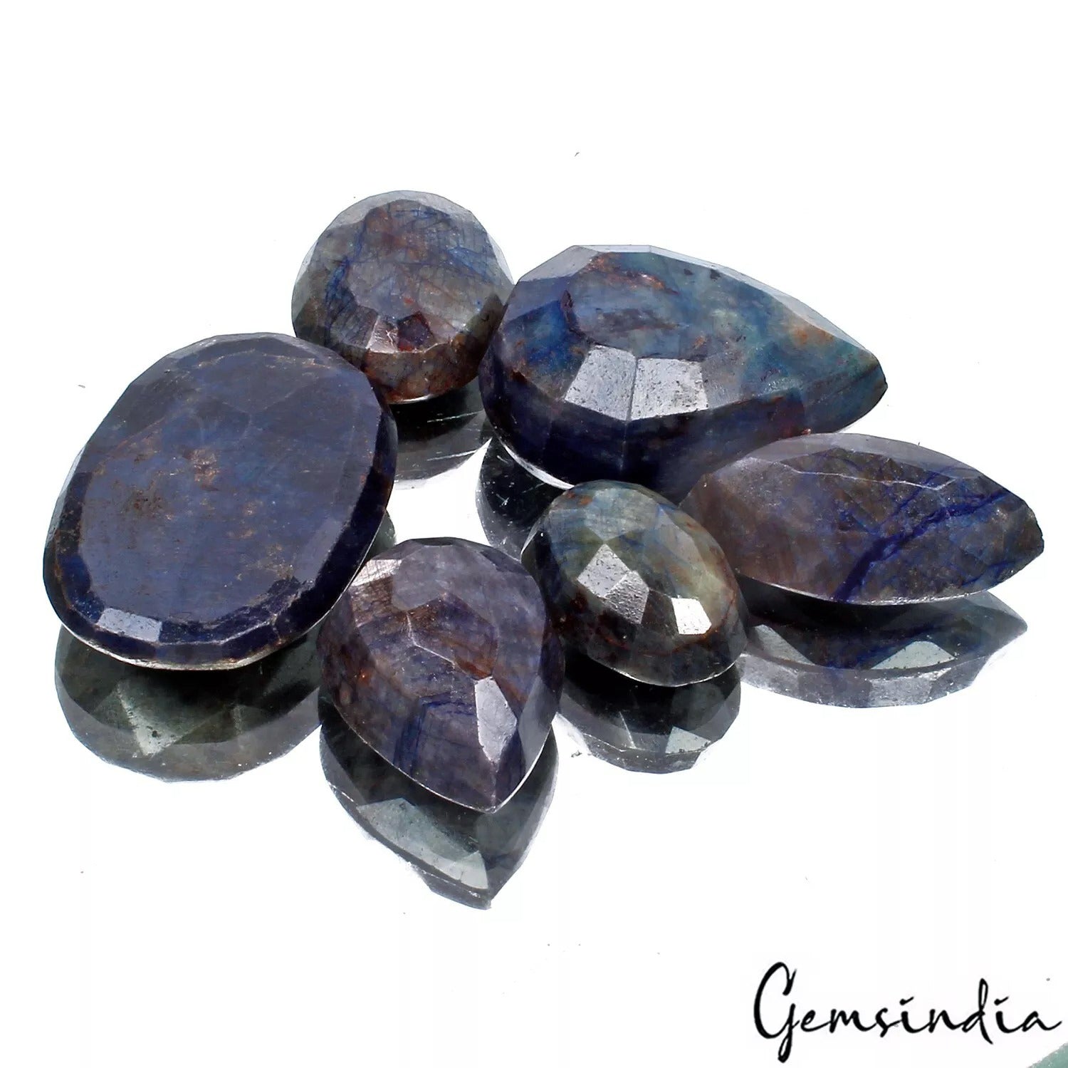 480 Ct Natural Blue Sapphire Mix Cut Faceted Earth Mined Pendant Size Gemstone