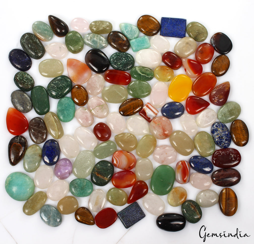 Moss Agate Lot, Cabochon, Untreated — 103 Pieces, 19mm to 38mm, 5000 Ct, India