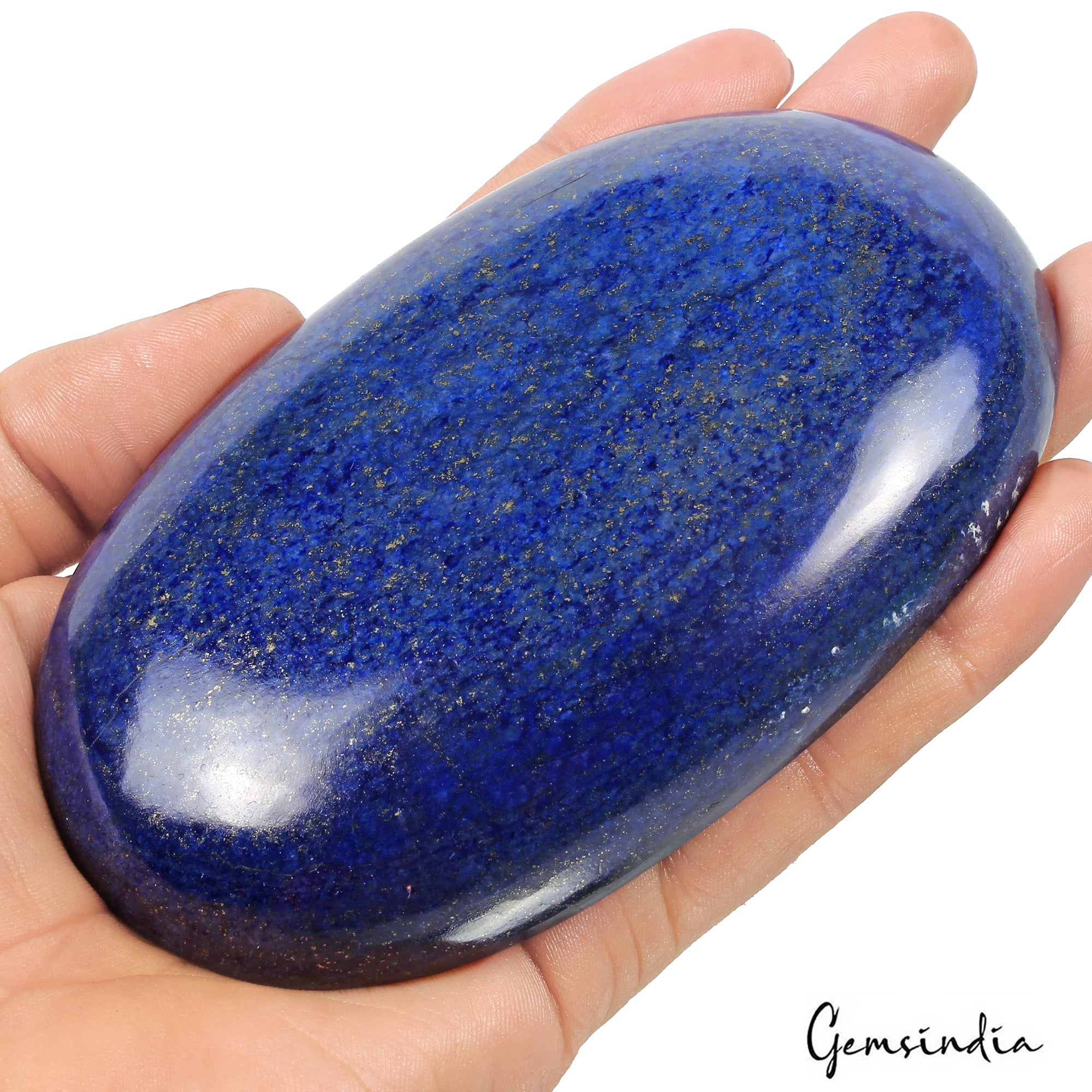 Lapis Lazuli Cabochon, Color Enhanced, Blue — 121 x 75 x 21 mm, 1860 Ct, Afghanistan