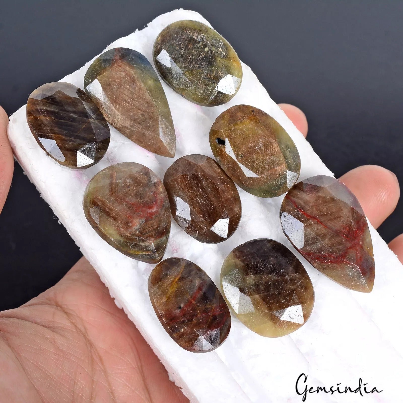 Sapphire Lot, Loose Gemstone, Untreated, Brown — 9 Pieces, 23mm to 31mm, 445 Ct, Madagascar