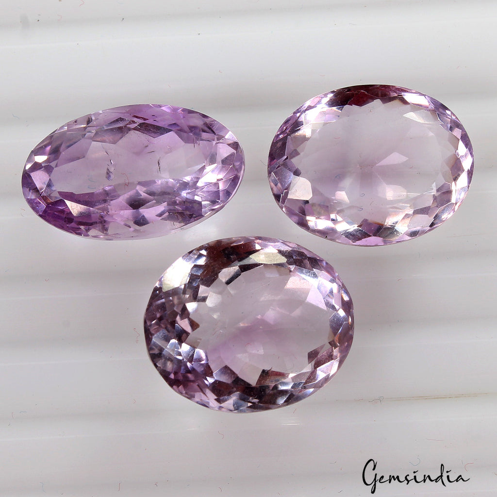 65.20 Cts Natural Lavender Amethyst Oval Cut Loose Unheated Gemstone Lot 3 Pcs