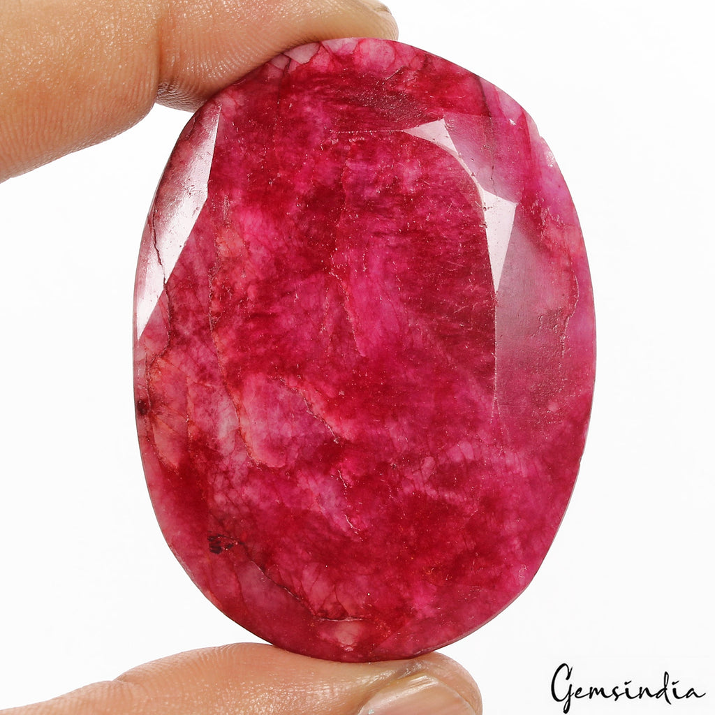 300 Ct Natural Pink Red USA Beryl Bixbite Oval Faceted Loose 57x42X14mm Huge Gem
