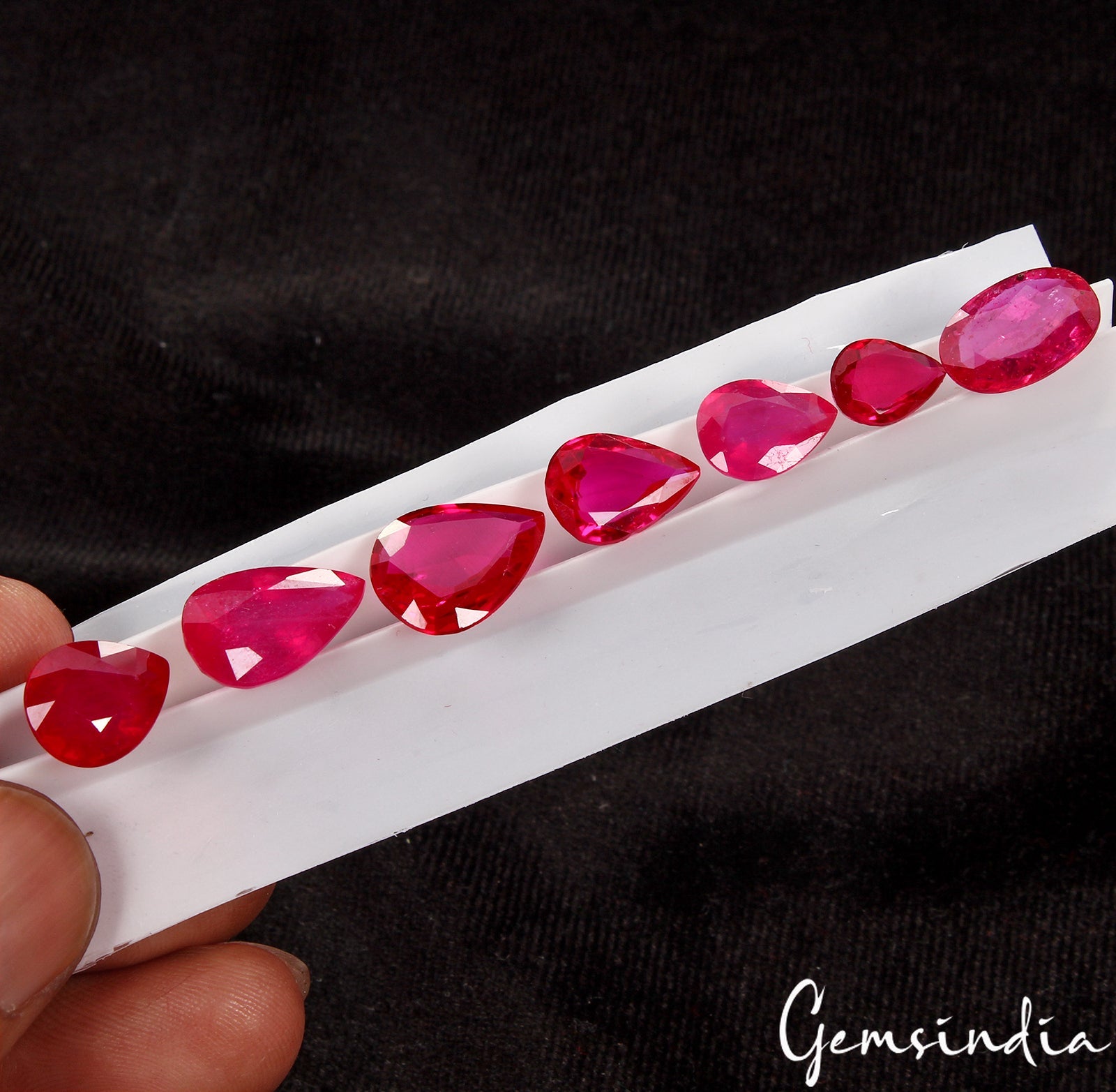 Flawless 33.50 Ct Red Pink Hydro Ruby Mix Shape Faceted Loose Gemstones 10-15mm