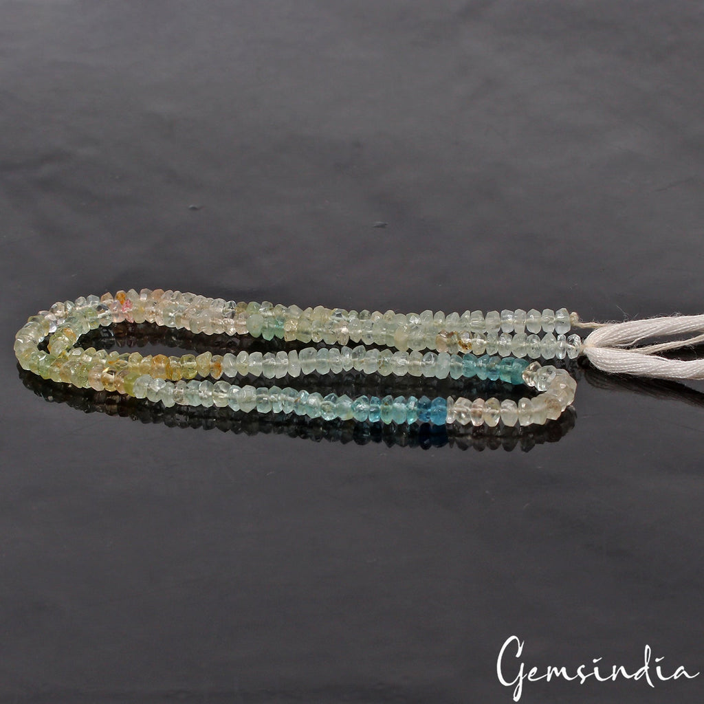 35.20 Cts AAA Aquamarine Gemstone 6mm Round Cut Faceted Loose Beads Strand~14"