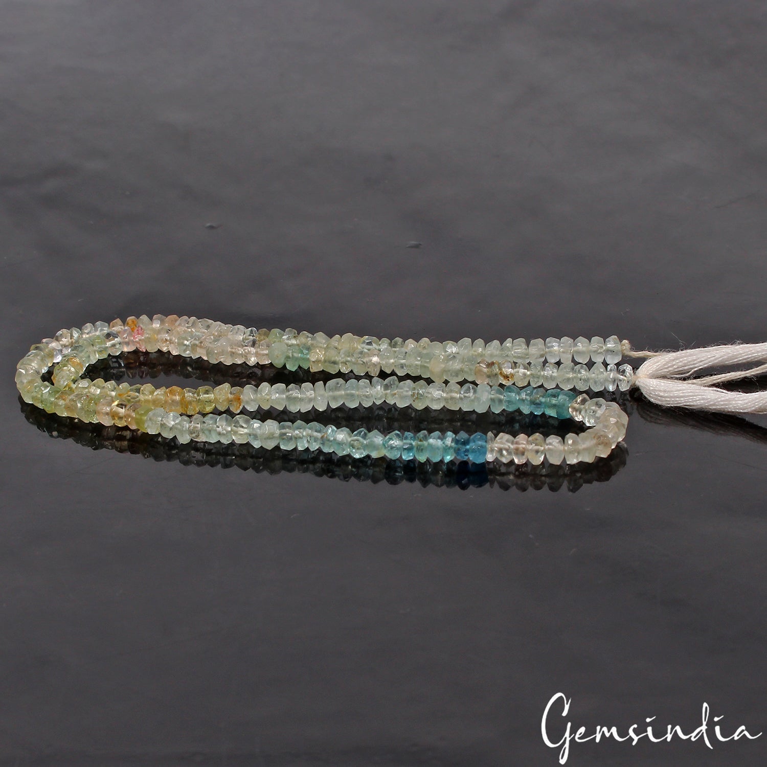 35.20 Cts AAA Aquamarine Gemstone 6mm Round Cut Faceted Loose Beads Strand~14"