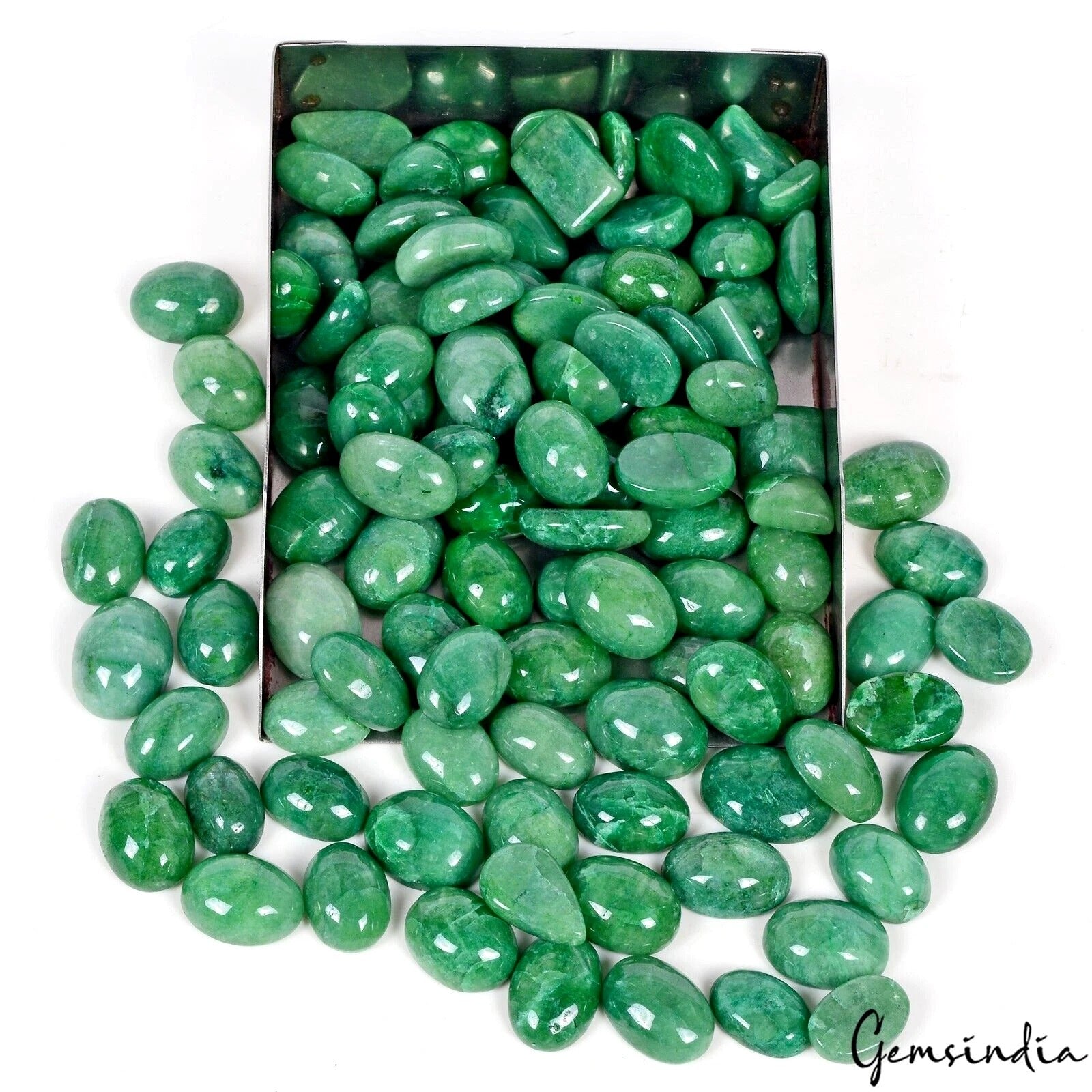 1500 Ct Natural Finest Green Emerald Mix Cabochon Loose 12-23mm Gemstones~105 Pc