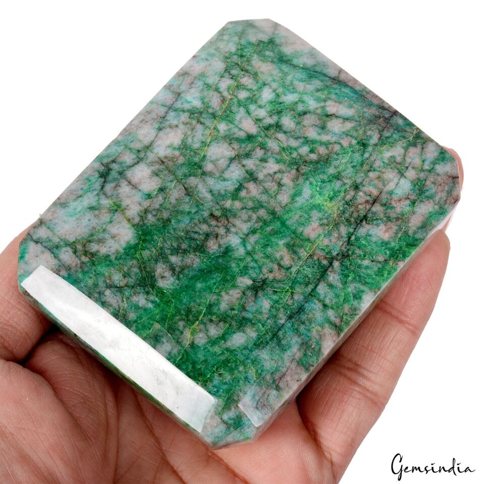 2400 Cts Natural Green Emerald Earth Mined Octagon Cut Huge Brazilian Gemstone