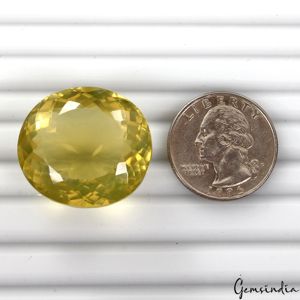 Certified 73.40 Cts Natural Untreated Golden Yellow Citrine Oval Cut Loose Gem