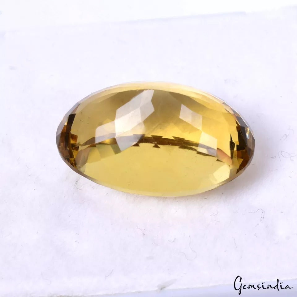 Citrine Loose Gemstone, Untreated, Yellow — 24x15x12 mm, 34.30 Ct, Brazil