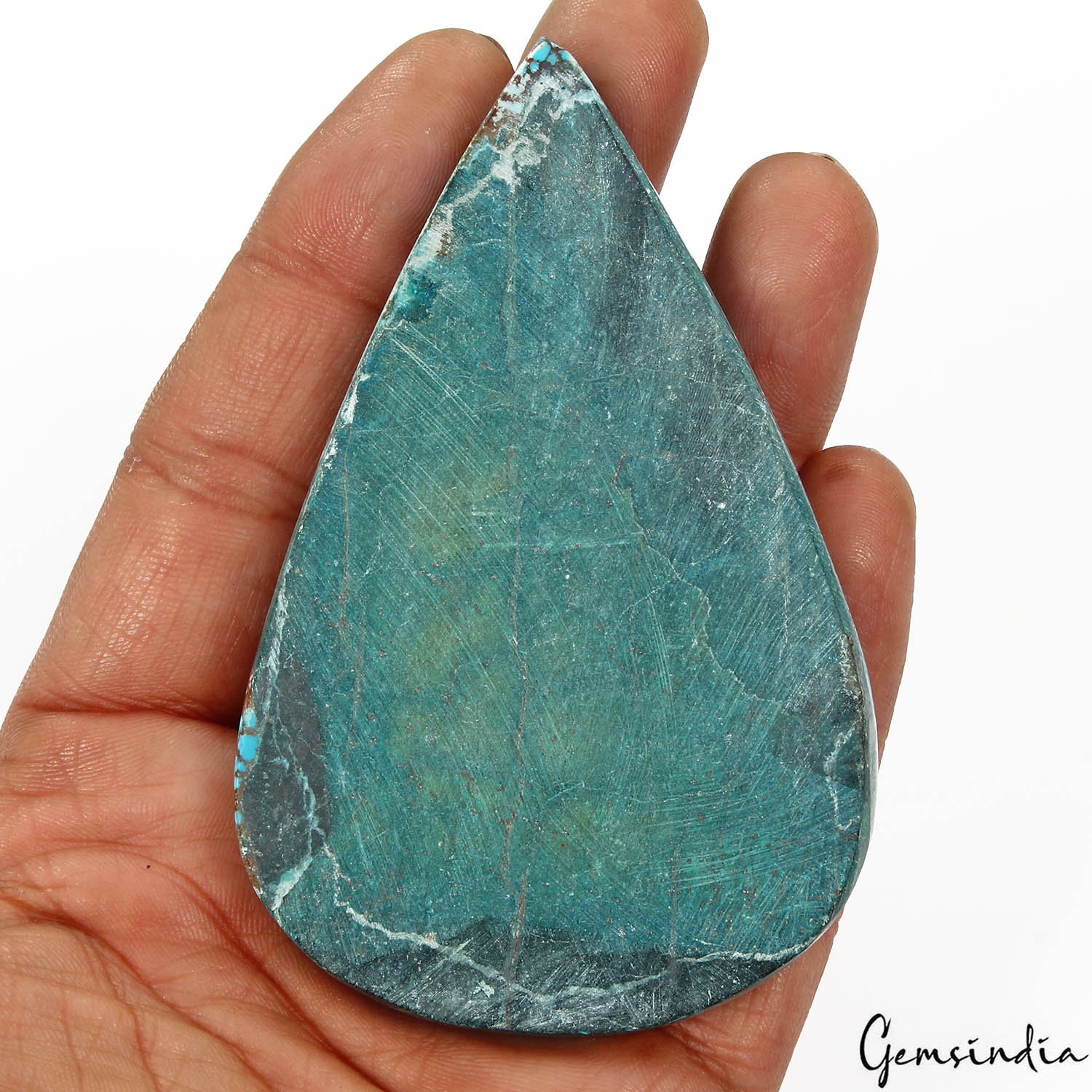 470 Ct Natural Blue Spiderweb USA Arizona Turquoise Pear Cab Loose Huge Gemstone