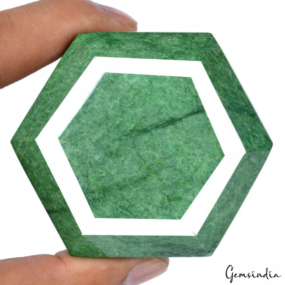 2400 Ct Natural Finest Green Emerald Huge Hexagon Cut Earth mined Huge Gemstone
