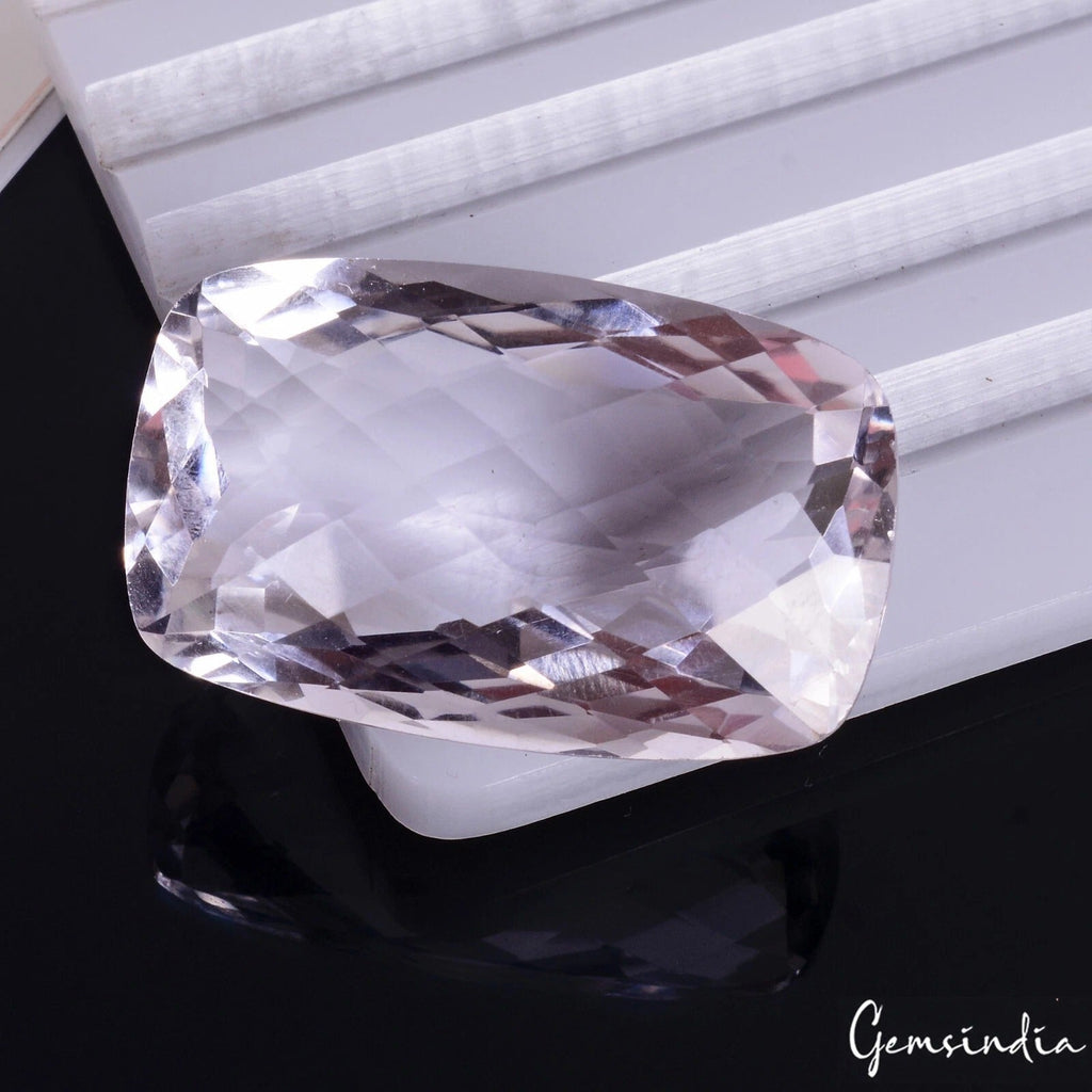 Certified 54.25 Cts Natural Bolivian Lavender Amethyst Cushion Checker Cut Gem