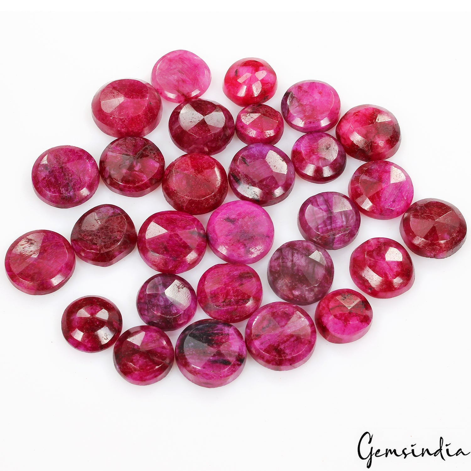 350 Ct Natural Utah Red Beryl/Bixbite Round Faceted Loose Gemstone Lot~28 Pcs