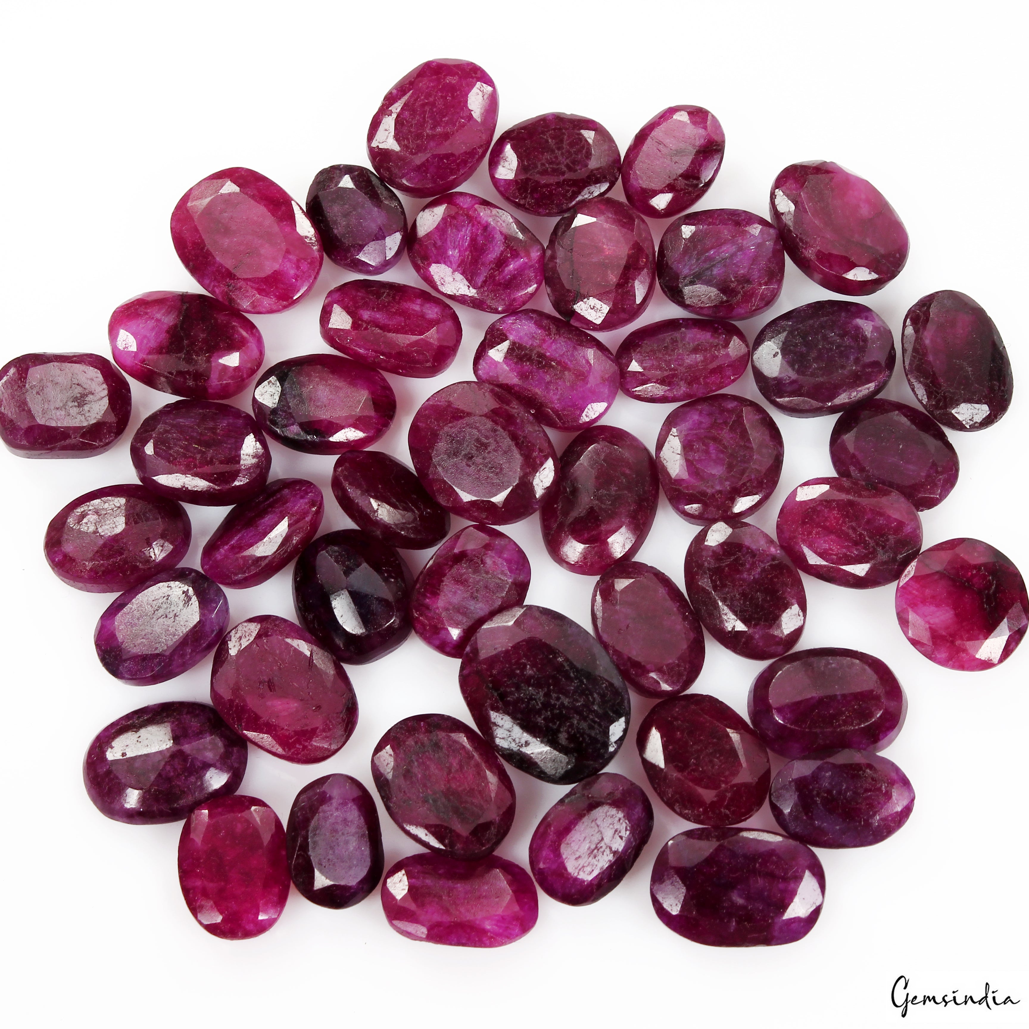 300 Ct Natural Dark Pink Beryl Oval Faceted Loose Wholesale Gemstones Lot 44 Pcs