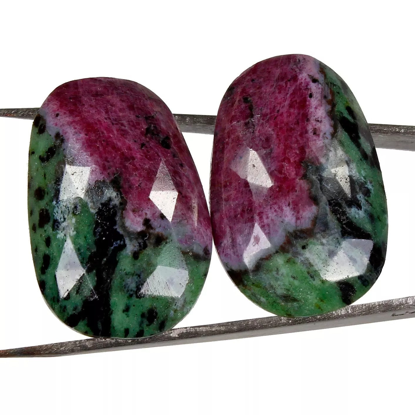 65.50 Ct Natural Untreated Ruby In Zoisite Fancy Checker Cut Loose Gems 1 Pair