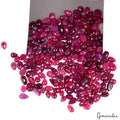 Ruby Lot, Cabochon, Pear Cabochon Gemstone, Color Enhanced — 200 Pieces, 3mm to 5mm, 72.40 Ct, Madagascar