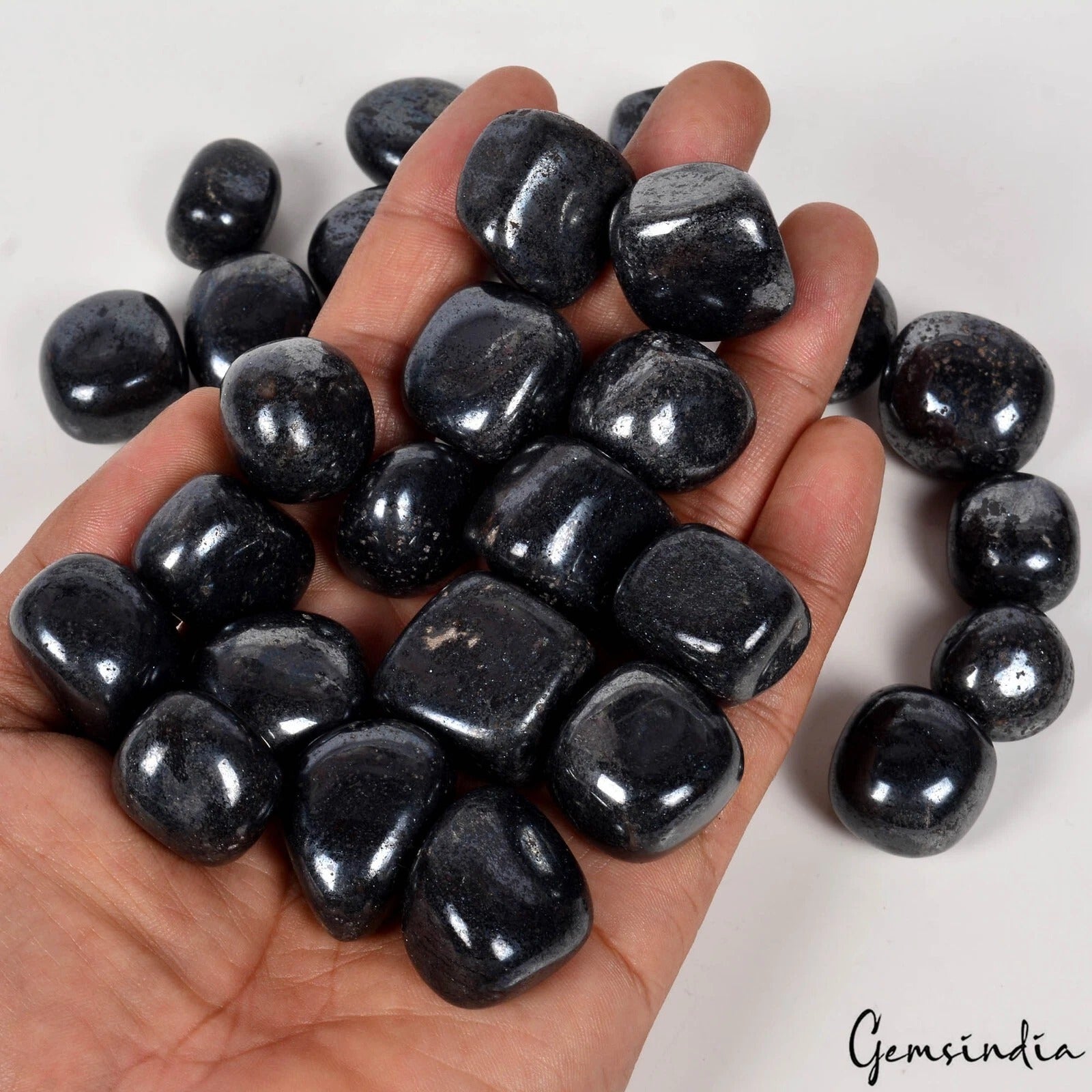 500Ct/5Pcs Natural Healing Meditation Grey Gunmetal Tumbled Shape Loose Gems Lot