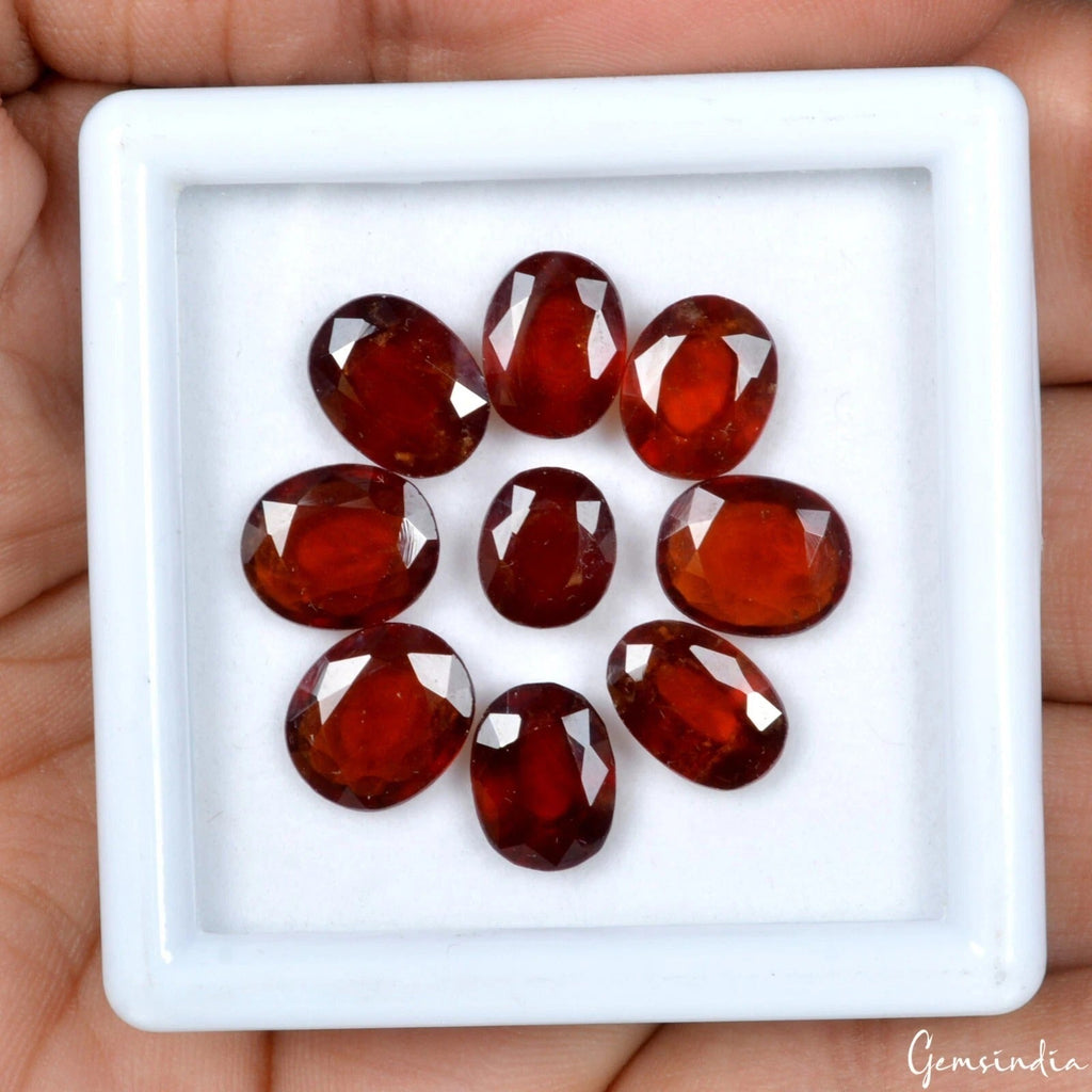 35.20 Ct Natural Untreated Brown Orange Hessonite Garnet Oval Faceted Gems Lot